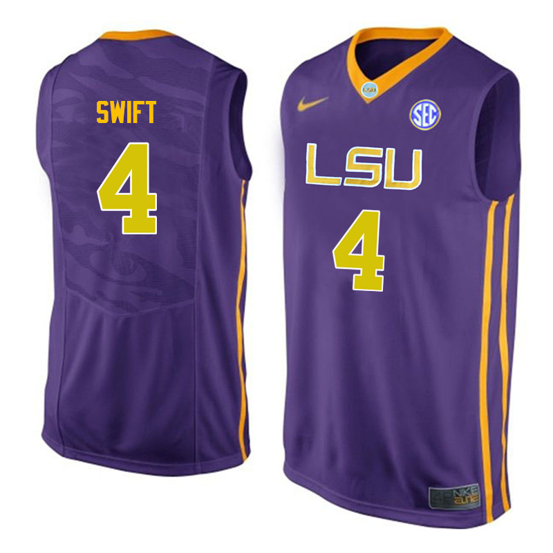 Men LSU Tigers #4 Stromile Swift College Basketball Jerseys-Purple